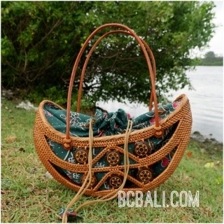 ethnic unique design balinese handbag rattan grass straw handmade